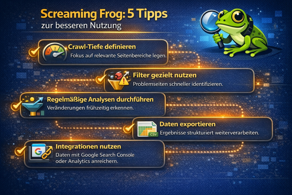 Screaming Frog 5 Tipps zu besseren Nutzung