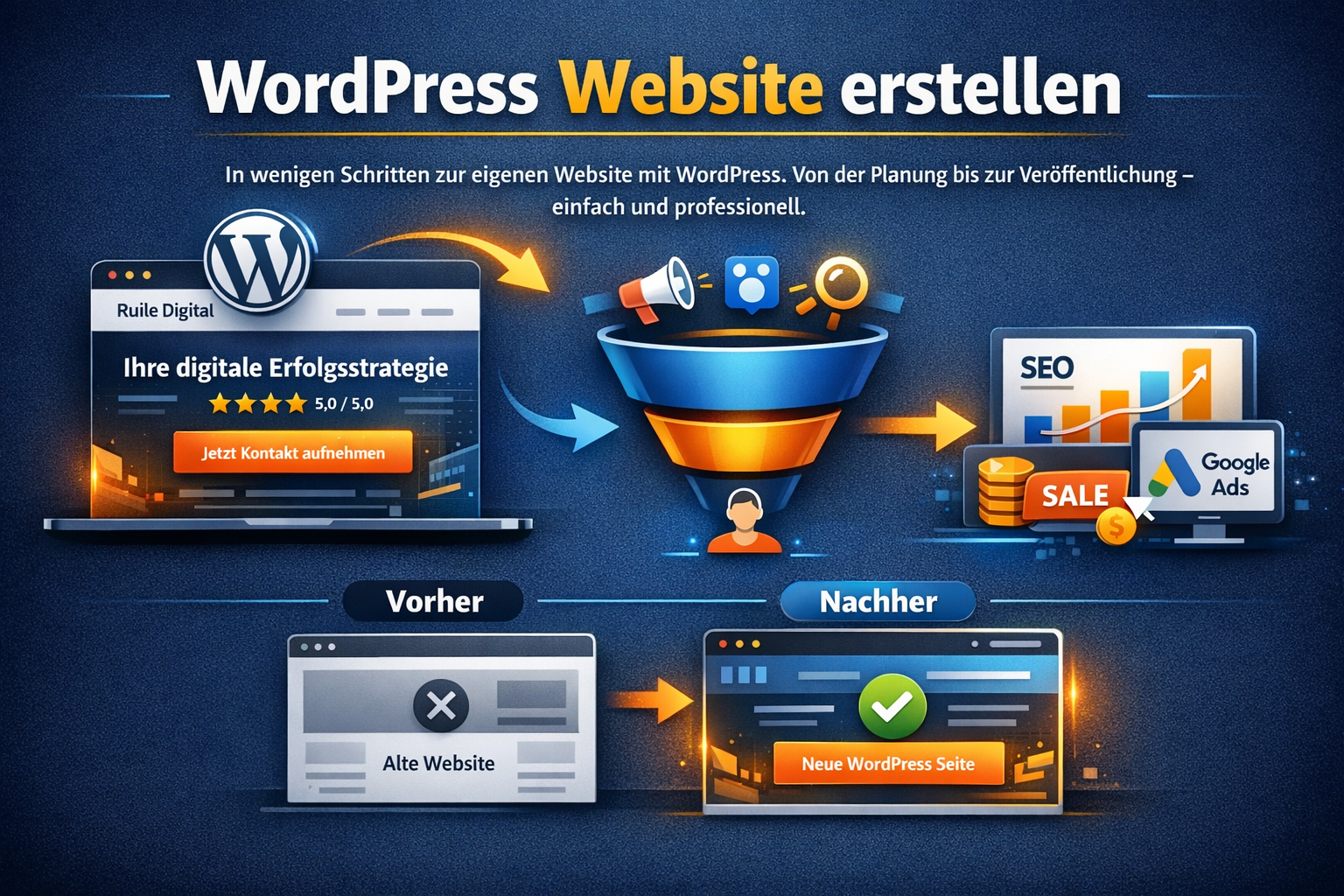 Wordpress Webseite erstellen Grafik